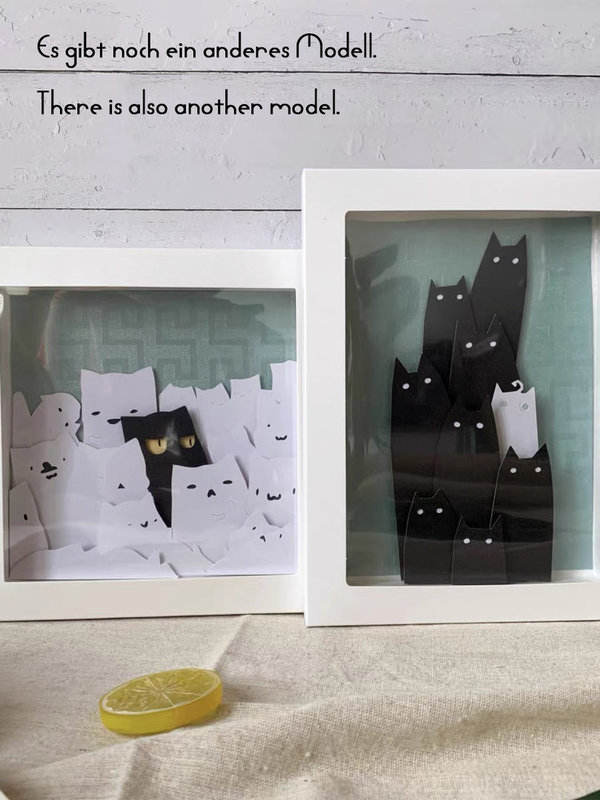 süße schwarze Katzen(Papierkunst)